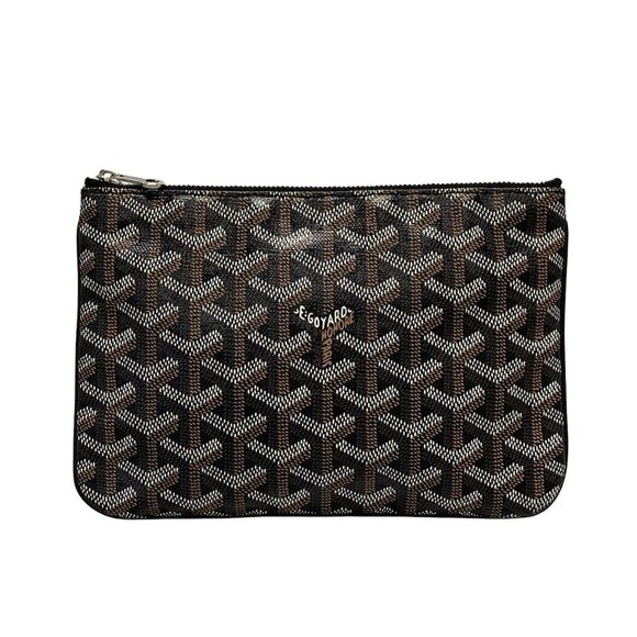 GOYARD Senna PM Black Coated Canvas Clutch Bag 662-071725 - Picture 1 of 13